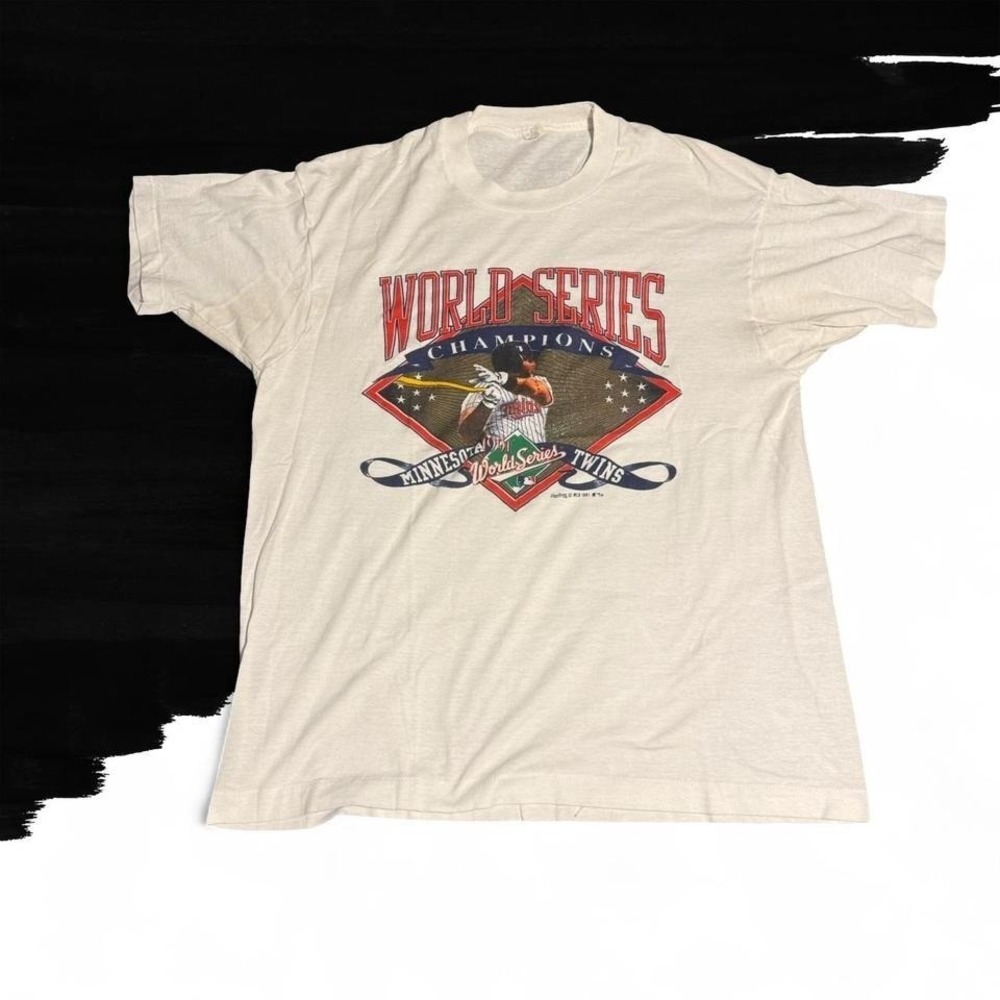 Vintage Minnesota Twins 1991 World Series Champions Shirt White XL